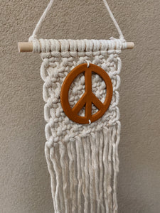 Mini Peace Wall Hanging - mustard